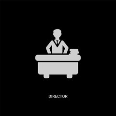 white director vector icon on black background. modern flat director from professions and jobs concept vector sign symbol can be use for web, mobile and logo.