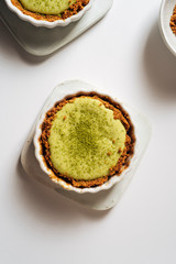 Homemade matcha cheesecake