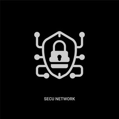 white secu network vector icon on black background. modern flat secu network from programming concept vector sign symbol can be use for web, mobile and logo.