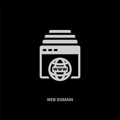 white web domain vector icon on black background. modern flat web domain from programming concept vector sign symbol can be use for web, mobile and logo.