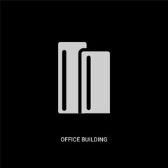 white office building vector icon on black background. modern flat office building from real estate concept vector sign symbol can be use for web, mobile and logo.