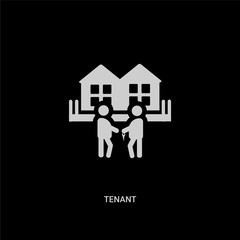 white tenant vector icon on black background. modern flat tenant from real estate concept vector sign symbol can be use for web, mobile and logo.