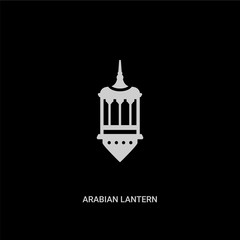 white arabian lantern vector icon on black background. modern flat arabian lantern from religion concept vector sign symbol can be use for web, mobile and logo.