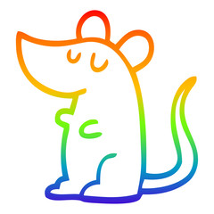 rainbow gradient line drawing cartoon mouse