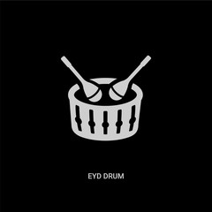 white eyd drum vector icon on black background. modern flat eyd drum from religion concept vector sign symbol can be use for web, mobile and logo.