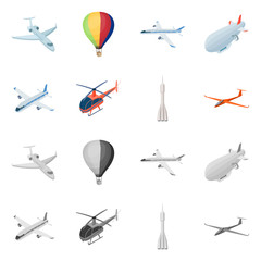 Isolated object of transport and object icon. Collection of transport and gliding vector icon for stock.