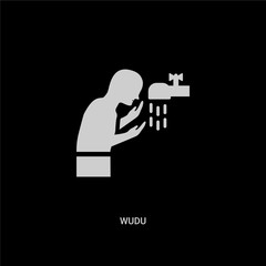 white wudu vector icon on black background. modern flat wudu from religion concept vector sign symbol can be use for web, mobile and logo.