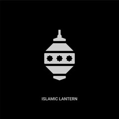 white islamic lantern vector icon on black background. modern flat islamic lantern from religion concept vector sign symbol can be use for web, mobile and logo.