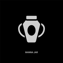 Obraz premium white manna jar vector icon on black background. modern flat manna jar from religion concept vector sign symbol can be use for web, mobile and logo.
