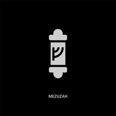 white mezuzah vector icon on black background. modern flat mezuzah from religion concept vector sign symbol can be use for web, mobile and logo.