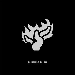 white burning bush vector icon on black background. modern flat burning bush from religion concept vector sign symbol can be use for web, mobile and logo.