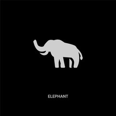 white elephant vector icon on black background. modern flat elephant from religion concept vector sign symbol can be use for web, mobile and logo.
