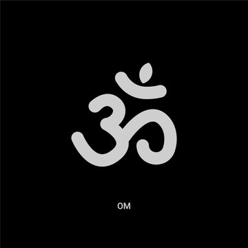 white om vector icon on black background. modern flat om from religion  concept vector sign symbol can be use for web, mobile and logo. Stock  Vector | Adobe Stock