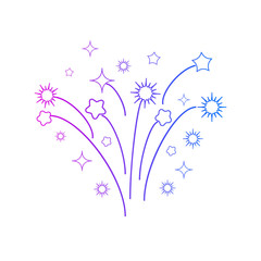 Fireworks vector icon on white background