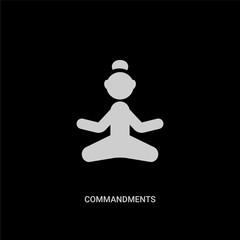 white commandments vector icon on black background. modern flat commandments from religion concept vector sign symbol can be use for web, mobile and logo.