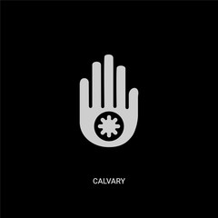 Fototapeta premium white calvary vector icon on black background. modern flat calvary from religion concept vector sign symbol can be use for web, mobile and logo.