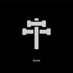 white shiva vector icon on black background. modern flat shiva from religion concept vector sign symbol can be use for web, mobile and logo.