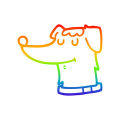 rainbow gradient line drawing cartoon dog