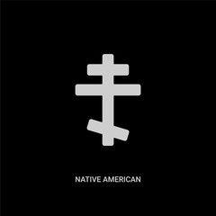 white native american sun vector icon on black background. modern flat native american sun from religion concept vector sign symbol can be use for web, mobile and logo.