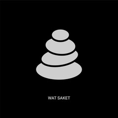 white wat saket vector icon on black background. modern flat wat saket from religion concept vector sign symbol can be use for web, mobile and logo.
