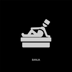 white banja vector icon on black background. modern flat banja from sauna concept vector sign symbol can be use for web, mobile and logo.
