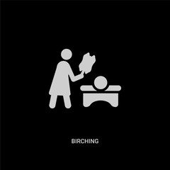white birching vector icon on black background. modern flat birching from sauna concept vector sign symbol can be use for web, mobile and logo.