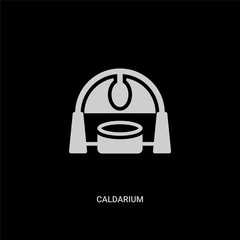 white caldarium vector icon on black background. modern flat caldarium from sauna concept vector sign symbol can be use for web, mobile and logo.