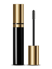 Mascara Vector realistic mock up. Product placement design. tube. 3d illustrations