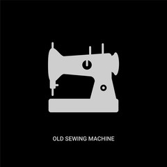 white old sewing machine vector icon on black background. modern flat old sewing machine from sew concept vector sign symbol can be use for web, mobile and logo.
