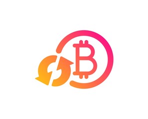 Bitcoin icon. Refresh cryptocurrency coin sign. Crypto money symbol. Classic flat style. Gradient refresh bitcoin icon. Vector