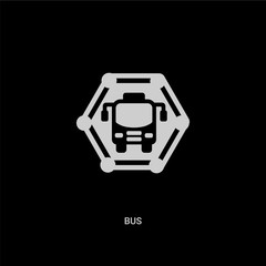 white bus vector icon on black background. modern flat bus from signs concept vector sign symbol can be use for web, mobile and logo.