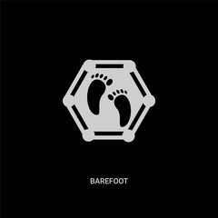 white barefoot vector icon on black background. modern flat barefoot from signs concept vector sign symbol can be use for web, mobile and logo.