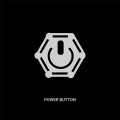 white power button vector icon on black background. modern flat power button from signs concept vector sign symbol can be use for web, mobile and logo.