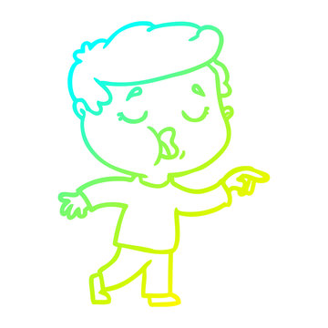 recommend clip art: cold gradient line drawing cartoon man talking