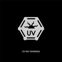 white uv ray warning vector icon on black background. modern flat uv ray warning from signs concept vector sign symbol can be use for web, mobile and logo.