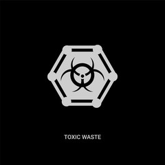 white toxic waste vector icon on black background. modern flat toxic waste from signs concept vector sign symbol can be use for web, mobile and logo.