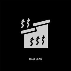 white heat leak vector icon on black background. modern flat heat leak from smart home concept vector sign symbol can be use for web, mobile and logo.