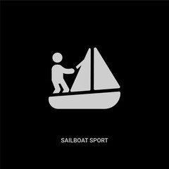 white sailboat sport vector icon on black background. modern flat sailboat sport from sport concept vector sign symbol can be use for web, mobile and logo.