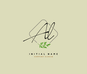 A L AL Beauty vector initial logo, handwriting logo of initial signature, wedding, fashion, jewerly, boutique, floral and botanical with creative template for any company or business.