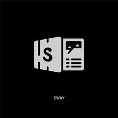 white sway vector icon on black background. modern flat sway from startup stategy and concept vector sign symbol can be use for web, mobile and logo.