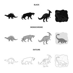 Isolated object of animal and character sign. Set of animal and ancient vector icon for stock.