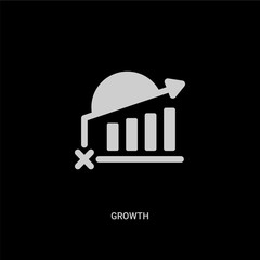 white growth vector icon on black background. modern flat growth from strategy concept vector sign symbol can be use for web, mobile and logo.