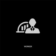 white worker vector icon on black background. modern flat worker from strategy concept vector sign symbol can be use for web, mobile and logo.