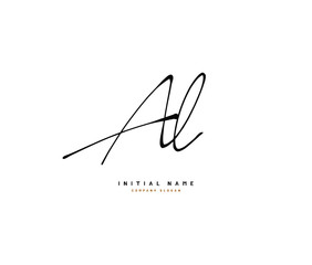 A L AL Beauty vector initial logo, handwriting logo of initial signature, wedding, fashion, jewerly, boutique, floral and botanical with creative template for any company or business.