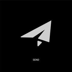 white send vector icon on black background. modern flat send from success concept vector sign symbol can be use for web, mobile and logo.