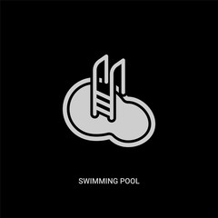 white swimming pool vector icon on black background. modern flat swimming pool from summer concept vector sign symbol can be use for web, mobile and logo.