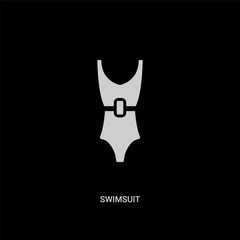 white swimsuit vector icon on black background. modern flat swimsuit from summer concept vector sign symbol can be use for web, mobile and logo.