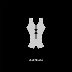 white sleeveless vector icon on black background. modern flat sleeveless from summer concept vector sign symbol can be use for web, mobile and logo.