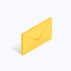 Mail Letter Message Isometric Color Icon