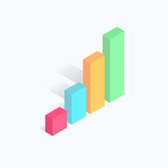 Statistics Bars Isometric Color Icon